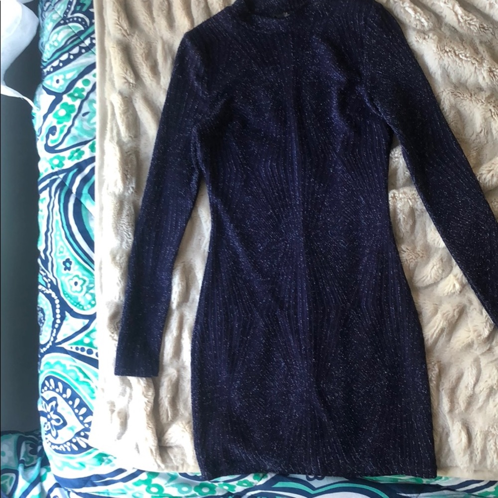 Navy Blue Long Sleeve Body Con dress